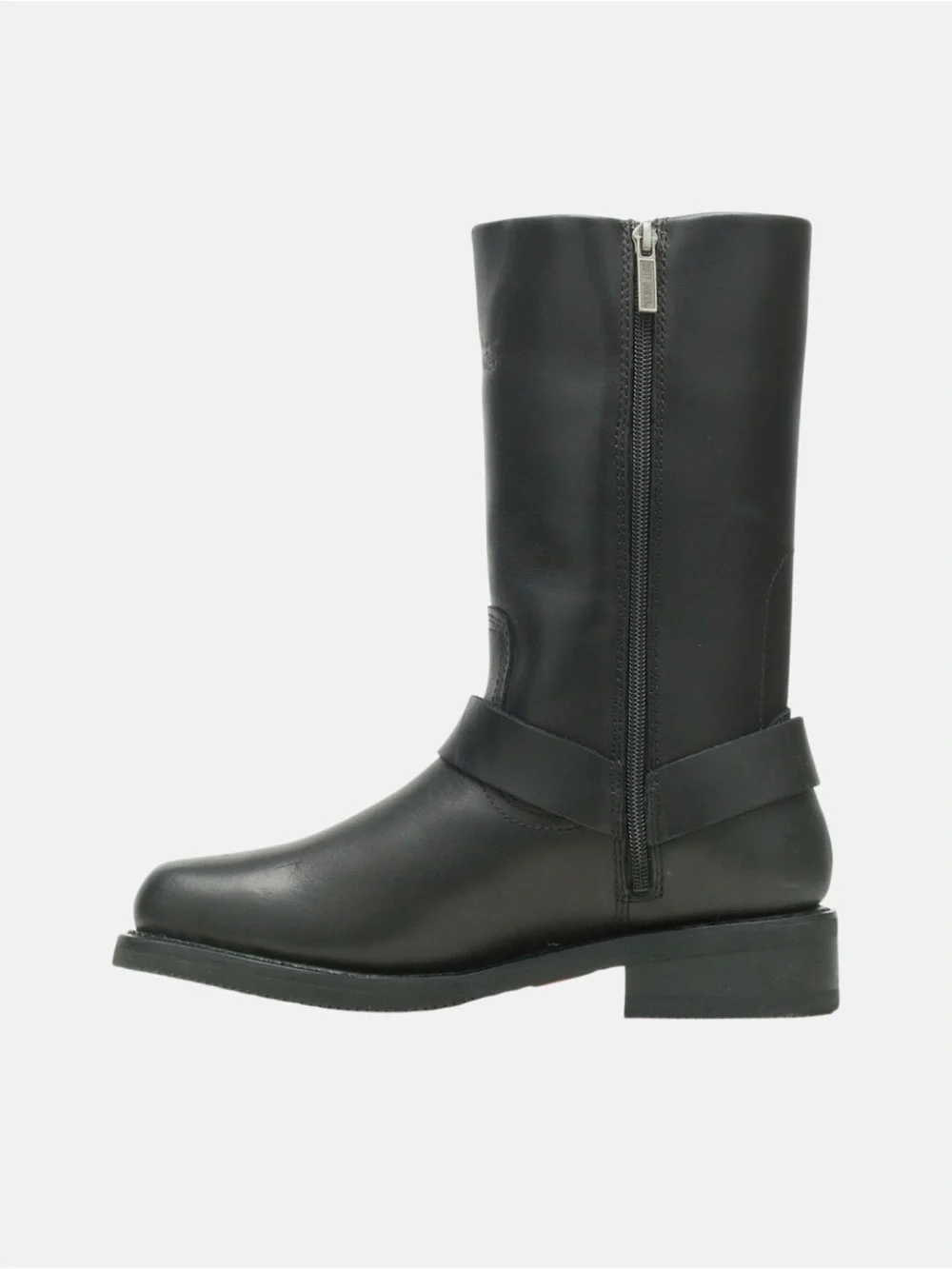 Harley-Davidson Black Leather Hustin Ride 11in Harness Mid-Calf Moto Boots